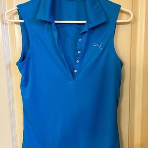 Puma sleeveless golf polo XS turquoise